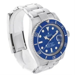 Replica Rolex Submariner 18K White Gold Blue Dial Ceramic Bezel 116619LB