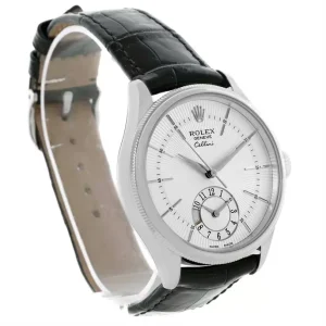 Replica Rolex Cellini Dual Time 18K White Gold Automatic 50529