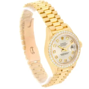 Rolex Datejust President Ladies 18k Yellow Gold Diamonds Replica 79138