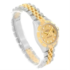 Rolex Datejust Ladies Steel 18k Yellow Gold Diamond Replica 179313