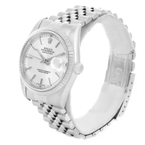 Rolex Datejust Steel 18K White Gold Silver Dial Replica 16234 res