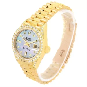 Rolex Datejust President Crown Collection Yellow Gold Diamond Replica 69158