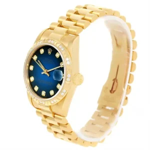 Replica Rolex President Datejust Midsize 18K Yellow Gold Diamond 68258