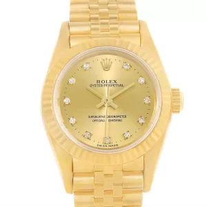 Replica Rolex President Non Date 18K Yellow Gold Diamond Ladies 76198