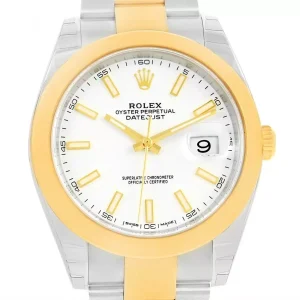 Rolex Datejust 41 Steel 18K Yellow Gold White Dial Replica 126303