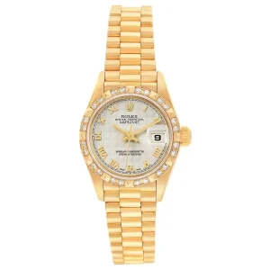 Replica Rolex President Datejust 18k Yellow Gold Diamond Ladies 69258