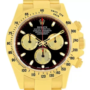 Replica Rolex Cosmograph Daytona 18K Yellow Gold Black Dial 116528