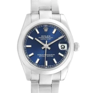 Rolex Datejust Midsize 31 Blue Dial Stainless Steel Ladies Replica 178240