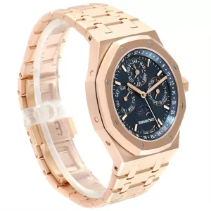 Replica Audemars Piguet Royal Oak Perpetual Calendar Blue Dial Rose Gold Clone 26574OR