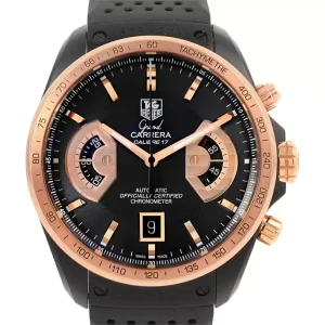 Tag Heuer Grand Carrera Black PVD Rose Gold Replica Watches CAV518E