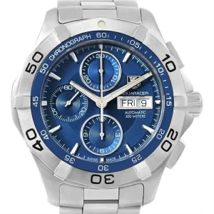 Tag Heuer Aquaracer Day Date Blue Dial Chronograph Replica Watches CAF2012