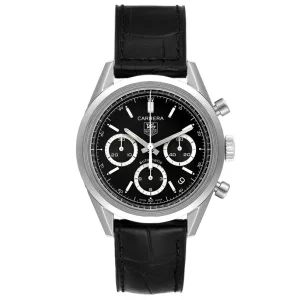 Tag Heuer Carrera Black Dial Chronograph Steel Mens Replica Watches CV2113