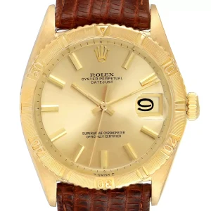 Fake Rolex Datejust Turnograph 18K Yellow Gold Vintage Watch 6609