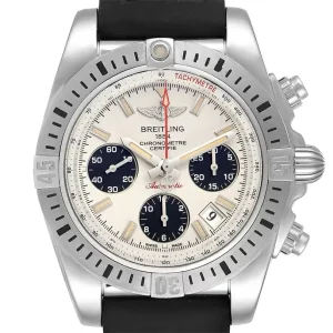 Fake Breitling Chronomat 41 Airborne Silver Dial Steel Mens Replica Watch AB0144