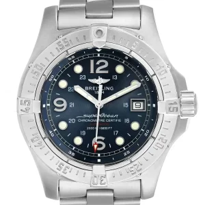 Fake Breitling Aeromarine Superocean Steelfish Blue Dial Mens Replica Watch A17390