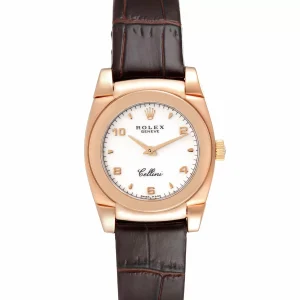 Replica Rolex Cellini Cestello 18k Rose Gold White Dial Ladies 5310