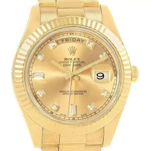 Fake Rolex Day-Date II 41 President Yellow Gold Diamond Watch 218238