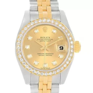 Rolex Datejust 26 Steel Yellow Gold Diamond Ladies Replica 179383