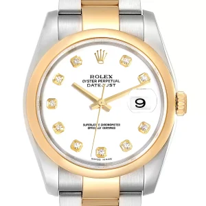 Rolex Datejust 36 Steel 18K Yellow Gold Diamond Dial Replica 116203