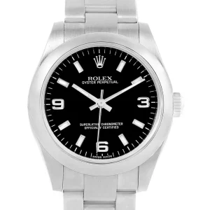 Replica Rolex Midsize 31 Black Dial Steel Ladies 177200