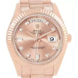 Fake Rolex Day-Date II 41 President EveRose Gold Diamond Watch 218235