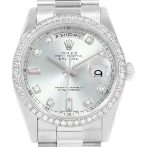Replica Rolex President Day-Date 36 Platinum Glacier Blue Diamond 118206