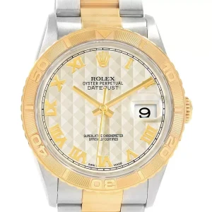 Rolex Datejust 36 Turnograph Steel Yellow Gold Pyramid Dial Replica 16263