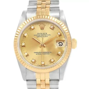 Rolex Datejust 31 Midsize Steel Yellow Gold Diamond Ladies Replica 68273