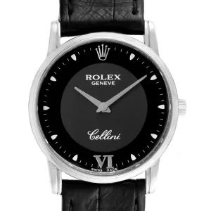 Replica Rolex Cellini Classic 18K White Gold Black Dial 5116