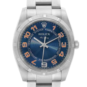Replica Rolex Air King Blue Concentric Dial Steel 114210