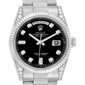 Replica Rolex President Day-Date 18k White Gold Diamond 118339