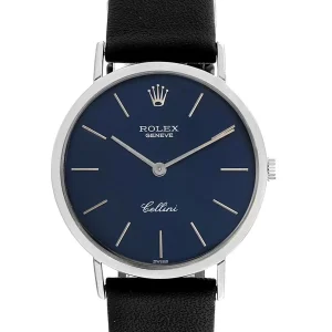 Replica Rolex Cellini Classic 18k White Gold Blue Dial 4112