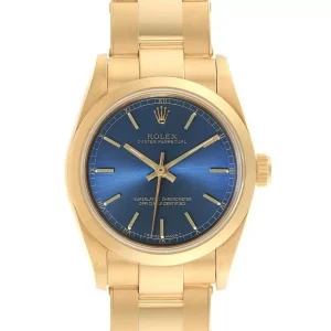 Replica Rolex Midsize President 31 Yellow Gold Blue Dial Ladies 67488