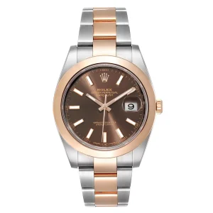 Rolex Datejust 41 Steel Rose Gold Brown Dial Replica 126301