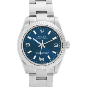 Replica Rolex Oyster Perpetual Midsize 31 Blue Dial Steel Ladies 177234