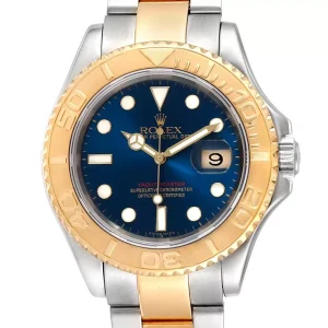 Replica Rolex Yachtmaster 40 Steel Yellow Gold Blue Dial 16623