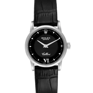 Replica Rolex Cellini Classic 18k White Gold Black Dial Ladies 6111