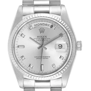 Replica Rolex President 18k White Gold Diamond 18039