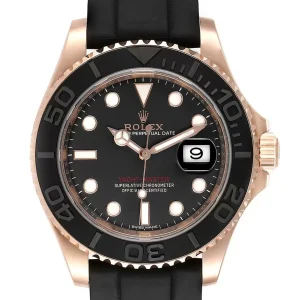 Replica Rolex Yachtmaster 40 18K Everose Gold Rubber Strap 116655