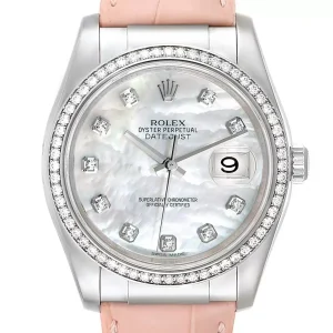 Rolex Datejust 36 White Gold Diamond Replica 116189