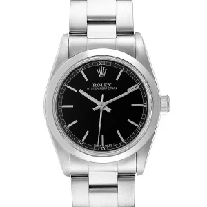 Replica Rolex Midsize 31 Black Baton Dial Steel Ladies 67480