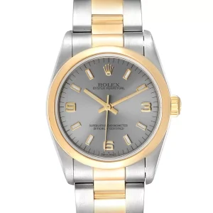 Replica Rolex Midsize 31 Slate Dial Yellow Gold Steel Ladies 77483