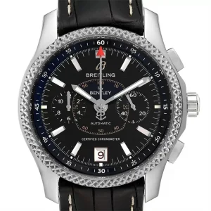 Fake Breitling Bentley Mark VI Black Dial Steel Platinum Mens Replica Watch P26362