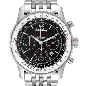Breitling Navitimer Montbrilliant Black Dial Steel Mens Replica Watches A41330