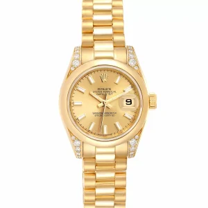 Replica Rolex President Crown Collection 18K Yellow Gold Diamond 179298