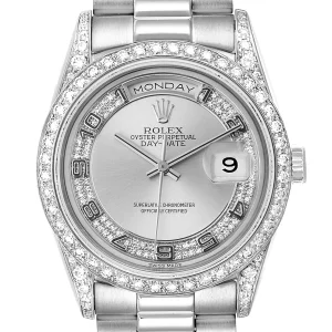 Replica Rolex President Day-Date White Gold Myriad Diamond 18389