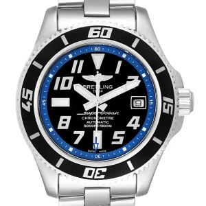 Breitling Superocean 42 Abyss Black Blue Dial Steel Mens Replica Watches A17364