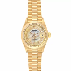 Replica Rolex President Datejust Yellow Gold Decorated MOP Dial Ladies 79168