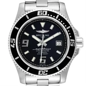 Fake Breitling Aeromarine Superocean 44 Black Dial Steel Mens Replica Watch A17391