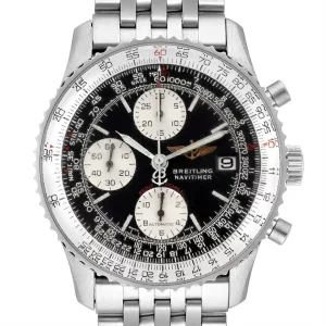 Breitling Navitimer Fighter Black Dial Steel Mens Replica Watches A13330